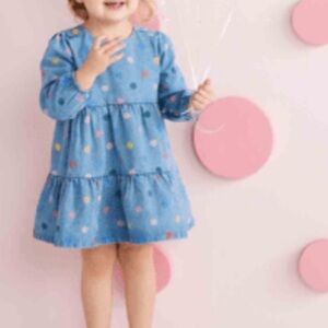 Mud Pie chambray polka dot dress